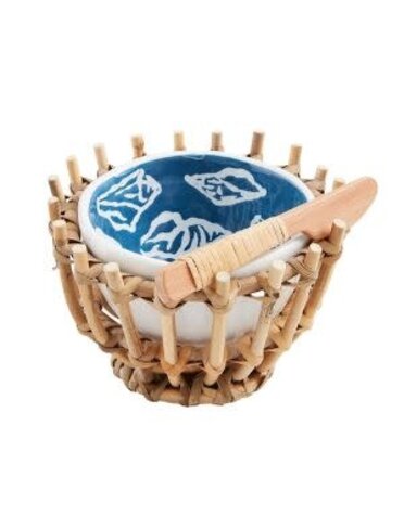 Blue Sea Woven Tidbit Bowl Set