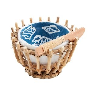 Blue Sea Woven Tidbit Bowl Set