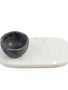 Black & White Dip Tray Set with White Bowl