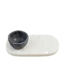 Black & White Dip Tray Set with White Bowl