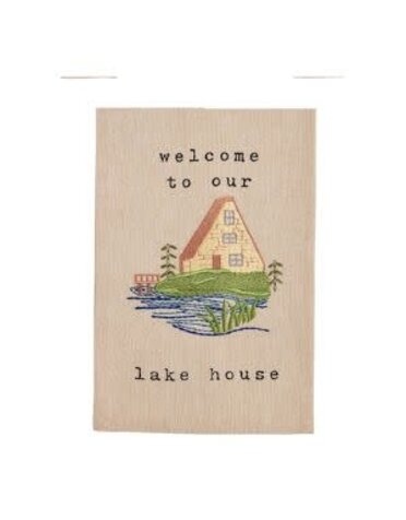 Lake Embroidery Towel, Welcome