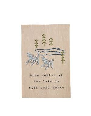 Lake Embroidery Towel, Time