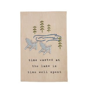 Lake Embroidery Towel, Time