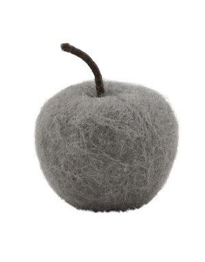Felted Fruit Decor, Apple, Grey