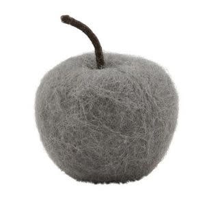 Felted Fruit Decor, Apple, Grey