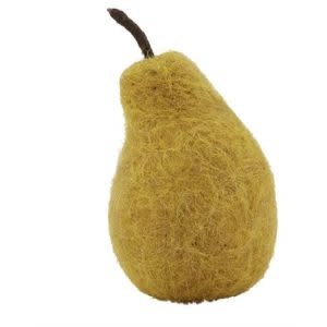 Felted Fruit Decor, Pear, Yellow