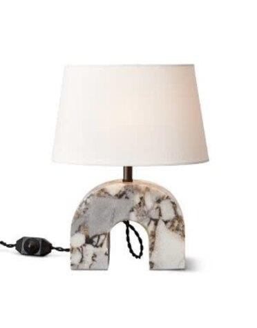 Turnabout Mini Lamp, Veined Onyx, 14 in.
