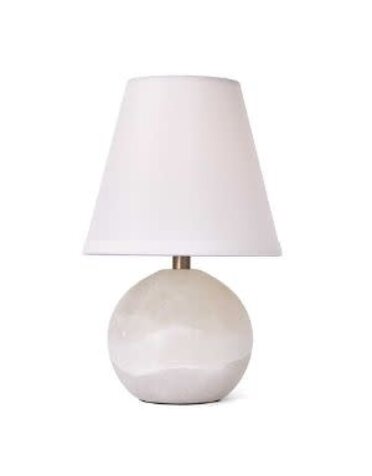 Snowball Mini Lamp, Alabaster 11 H Available for Local Pick Up