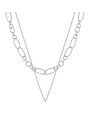 Silver Link Chain with Freshwater Pearl 16"-18" Necklace