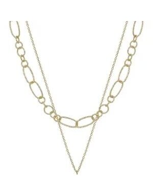 Gold Link Chain with Freshwater Pearl 16"-18" Necklace