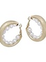 Satin Gold Hoop with Pearls Lined Inside 1.5" Earring