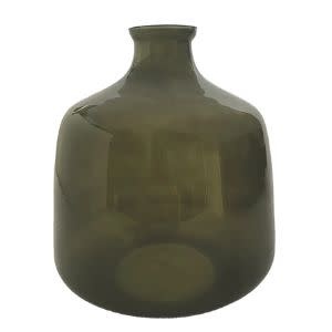 Glass Vase, 9.75 in., Green