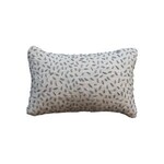Hand-Embroidered Cotton Kantha Stitch Lumbar Pillow, Natural & Grey