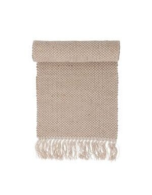 Woven Jute and Cotton Table Runner with Fringe, 72"