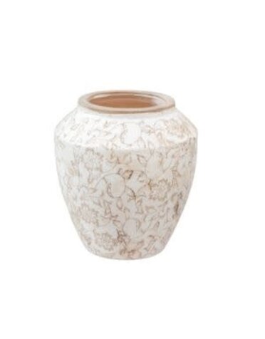 Beige Heirloom Wide Vase, 8.3 in.