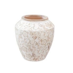 Beige Heirloom Wide Vase, 8.3 in.