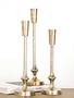 Gold Finish Candle Pillar, Medium