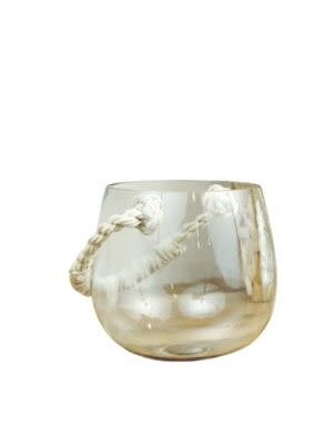 Clear Glass Jar with Cotton Rope, 9.75 in.