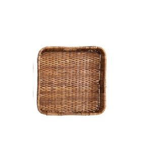 Hand-Woven Rattan Trays with Handles, Large