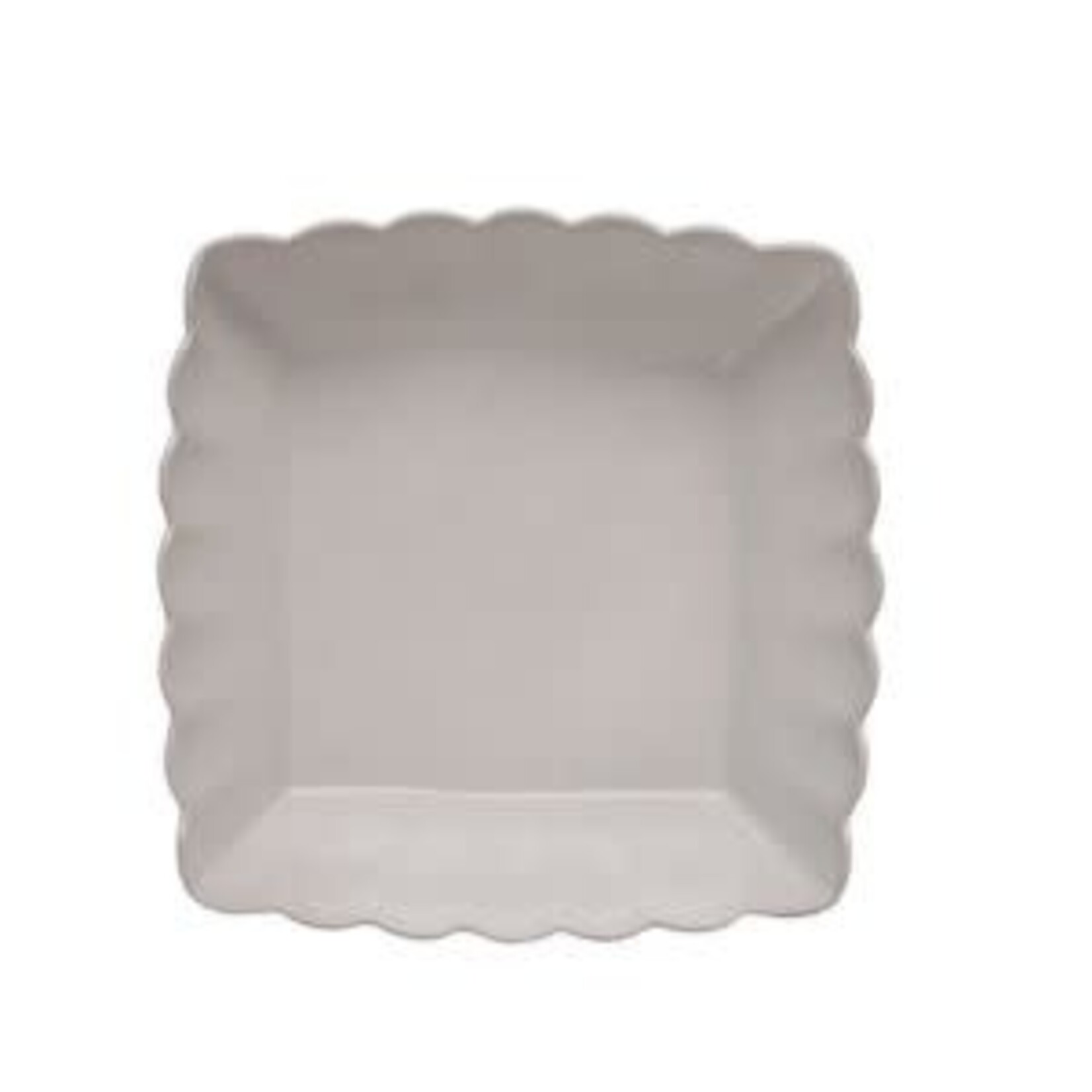 Stoneware Serving Dish w/ Scalloped Edge, Large