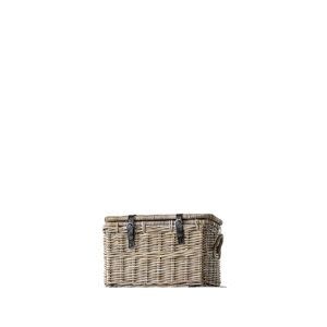 Basket with Lid and Leather Buckles, Small