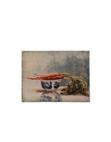 Canvas Wall Decor w/ Vegetable Still Life, Carrot, 12"x 9"