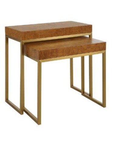 Burl-esque Nesting Tables, S/2, 25 x 25 x 12 Furniture Available for Local Delivery or Pick Up