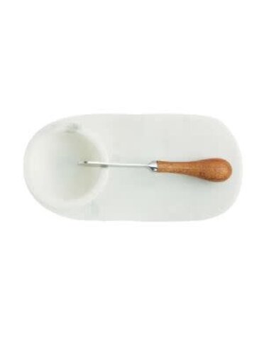 Marble Serving Board with Bowl and Knife