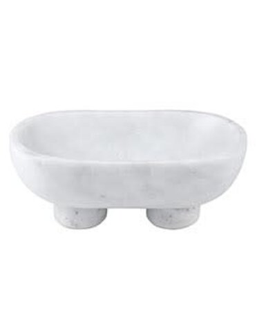 White Footed Marble Bowl, Available For Local Pick Up