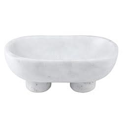 White Footed Marble Bowl, Available For Local Pick Up