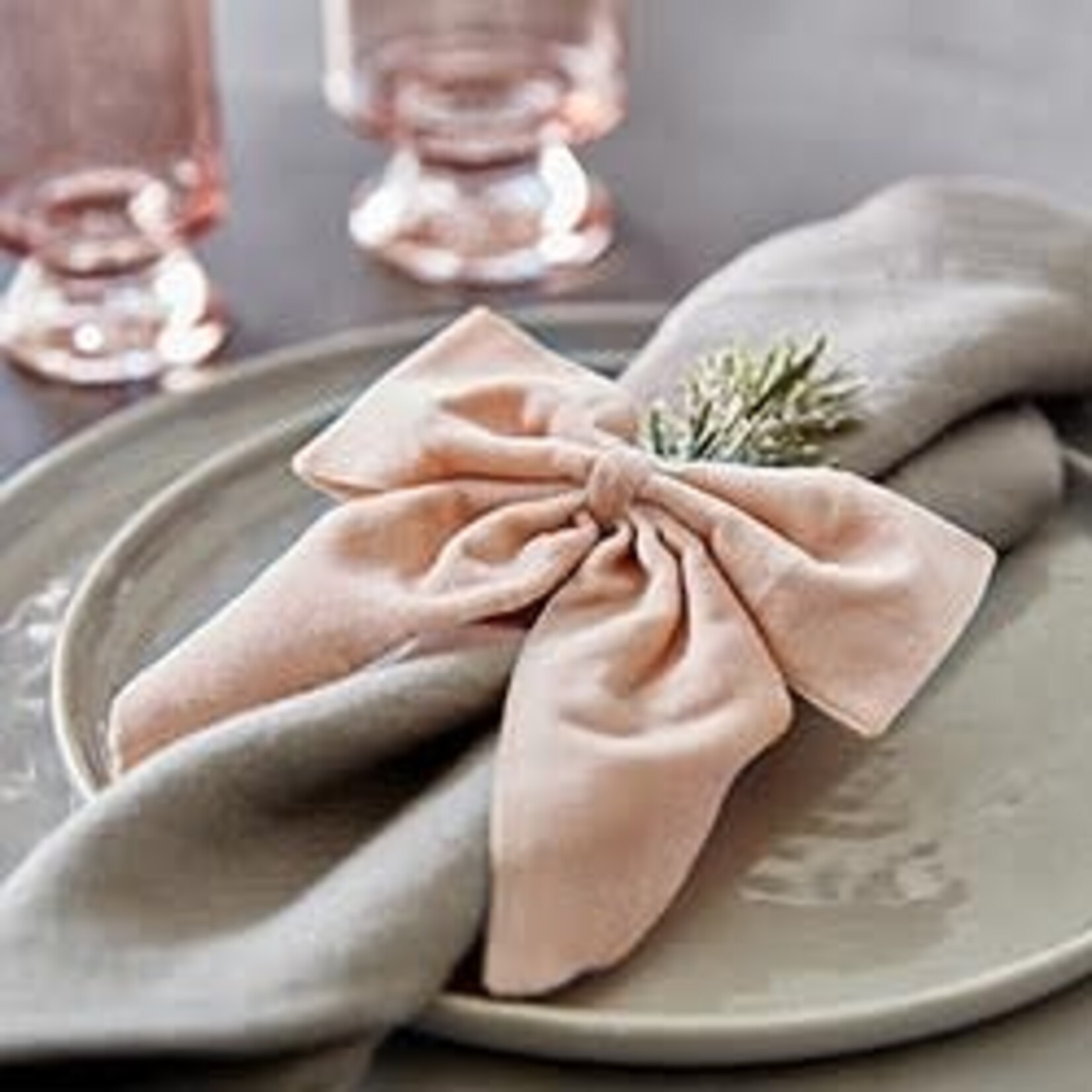 Velvet Napkin Tie S/4 - Blush