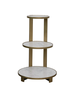 3-Tier Metal & White Marble Table 19 x 30 Furniture Available for Local Delivery or Pick Up