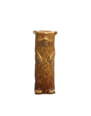Stoneware Bear Vase, 6.75 in.