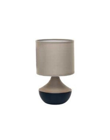 Stoneware Table Lamp w/ Linen Shade, 6"x 9"