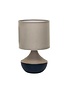 Stoneware Table Lamp w/ Linen Shade, 6"x 9"