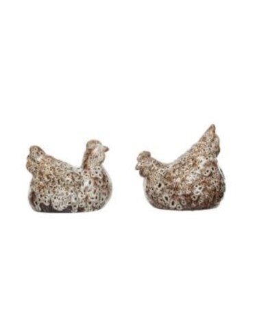 Stoneware Hen, Reactive Glaze, priced Individually