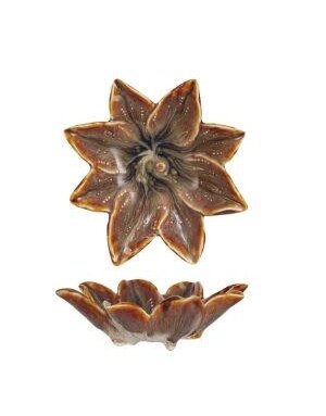 Stoneware Flower Dish, 5"