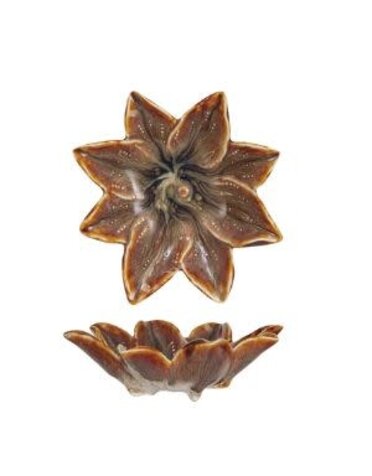 Stoneware Flower Dish, 5"