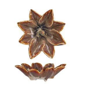 Stoneware Flower Dish, 5"