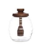 Glass Honey Jar with Acacia Wood Lid, 14 oz.