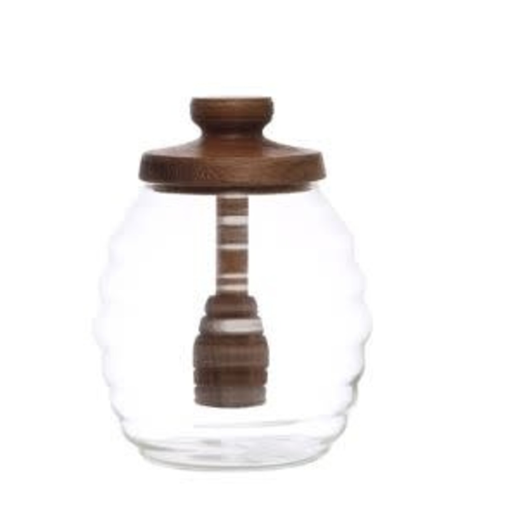 Glass Honey Jar with Acacia Wood Lid, 14 oz.
