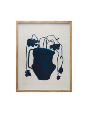 Abstract Flowers in Vase, Black/Blue