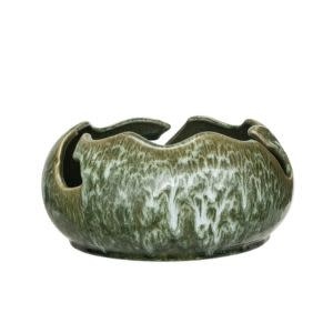Organic Shaped Stoneware Bowl, 9"Rnd