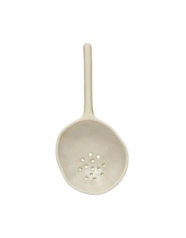 Stoneware Strainer Spoon, Reactive Glaze, 6.75 in.