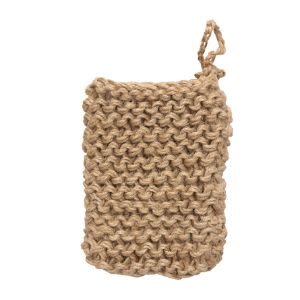 Jute Crocheted Body Scrubber and Soap Holder