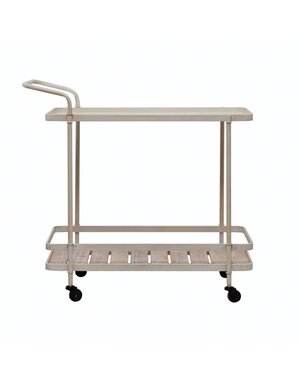 Metal Bar Cart, Cream 35 x 17 x 33 Furniture Available for Local Delivery or Pick Up