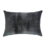 Vera Velvet Pillow, Charcoal, 16 x 24 in.