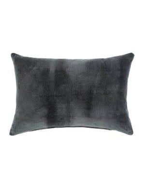 Vera Velvet Pillow, Charcoal, 16 x 24 in.