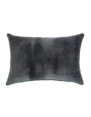 Vera Velvet Pillow, Charcoal, 16 x 24 in.