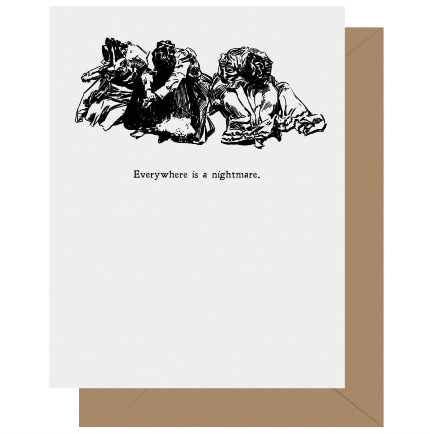 Everywhere is a nightmare Letterpress Card